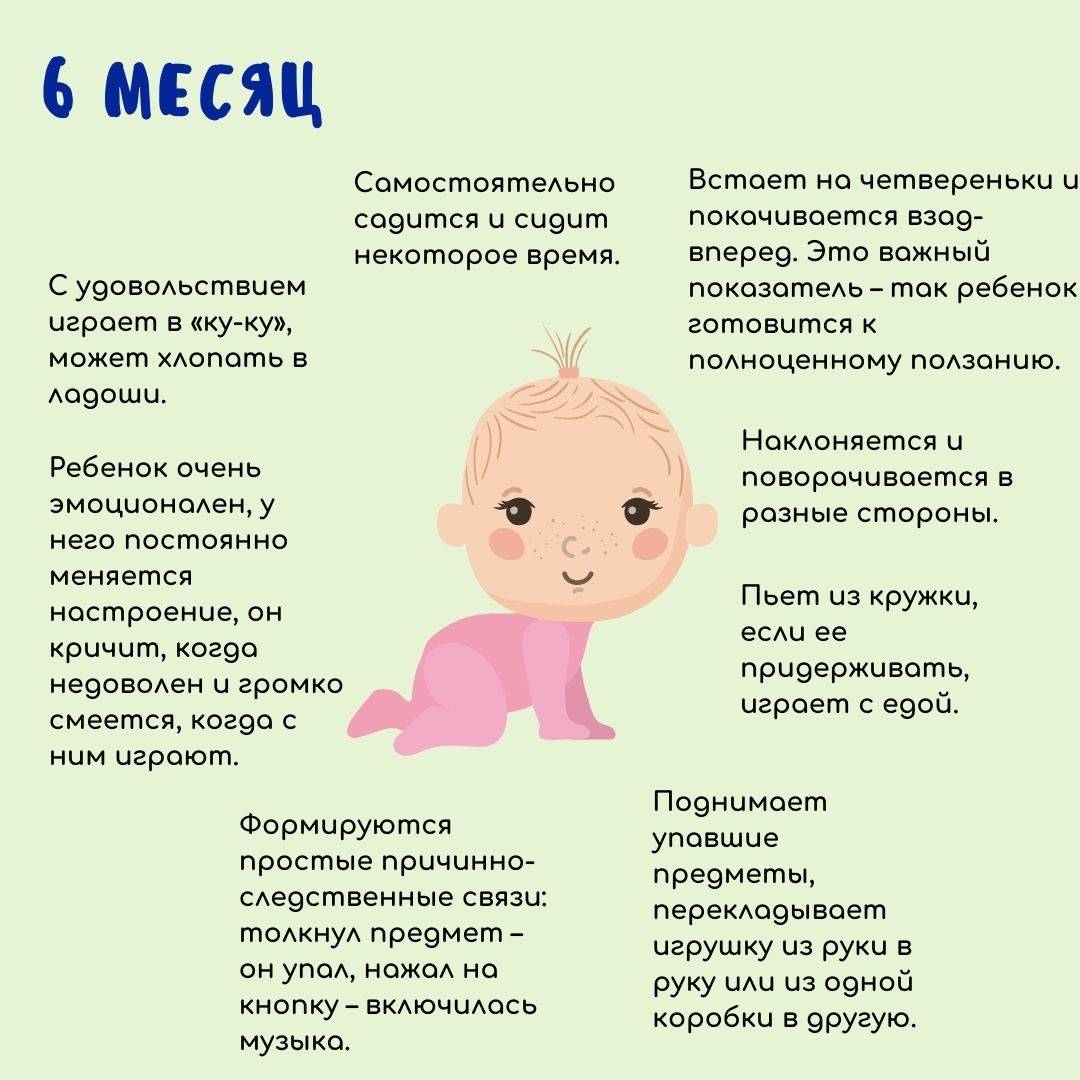 Навыки ребенка в 6 месяцев