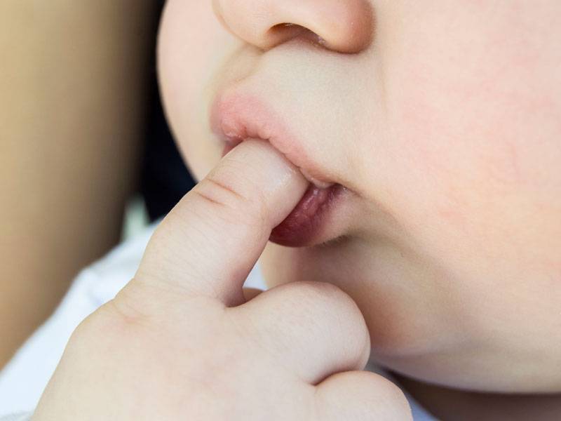 Почему 2–4-месячный ребенок жует или сосет кулак и у него обильно текут слюни?