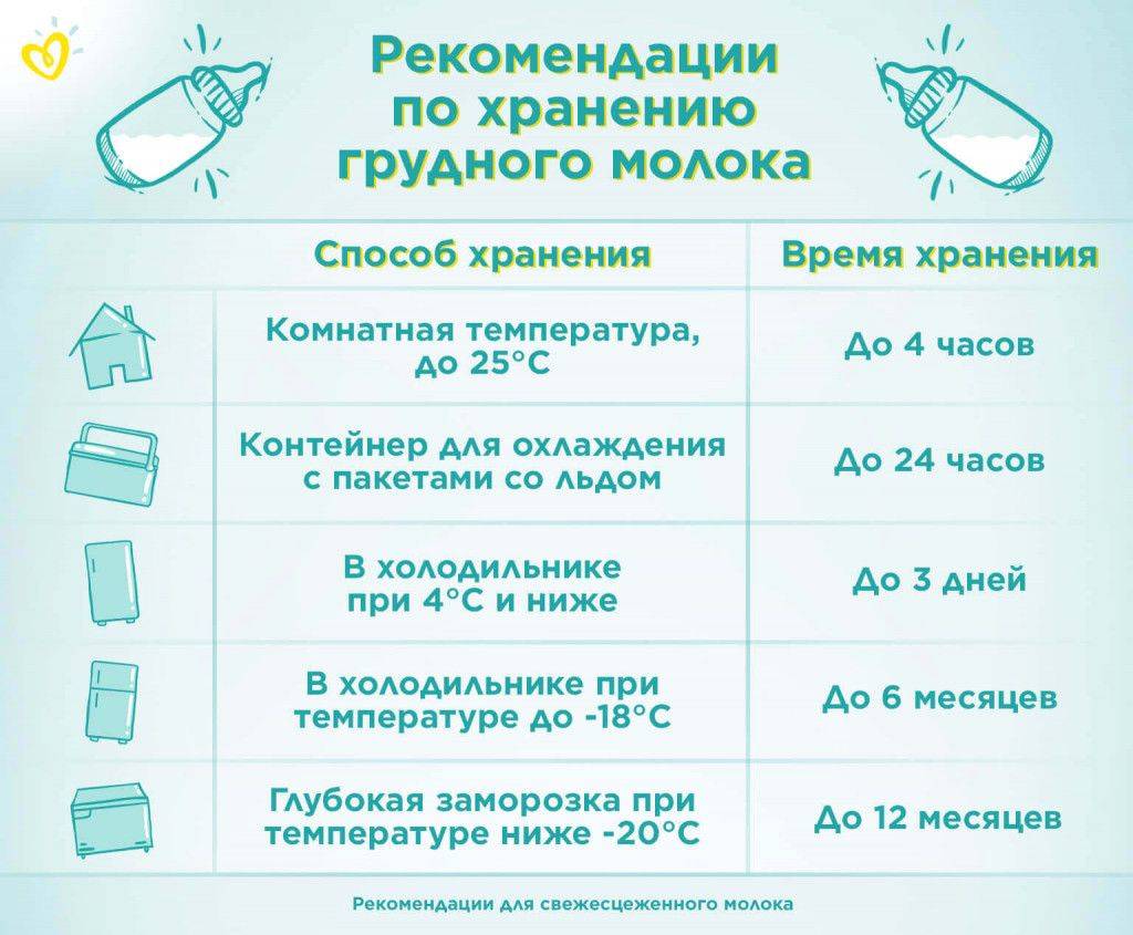 Сколько при комнатной температуре хранится грудное молоко: каков срок хранения сцеженного продукта без холодильника, в чем хранить, где можно, какой период времени?