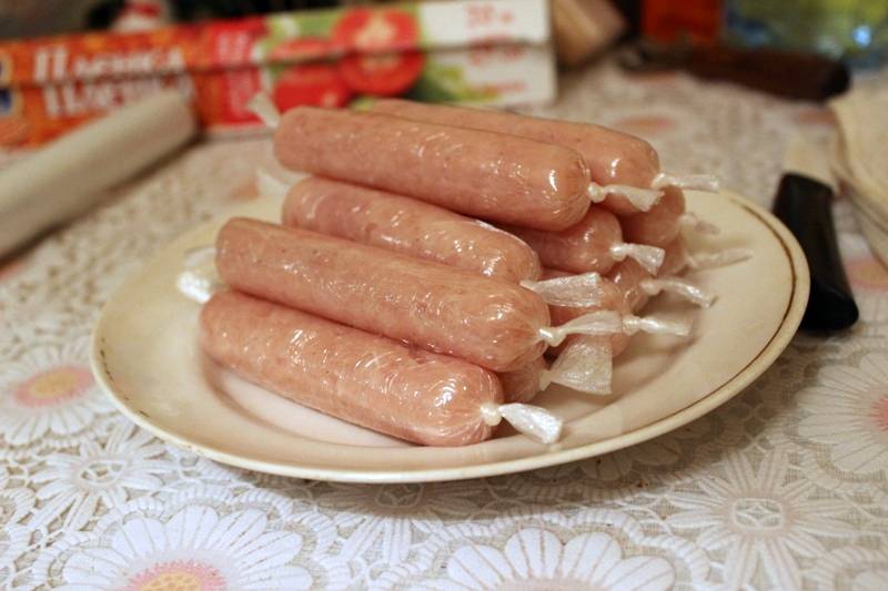 Домашние свиные сосиски рецепт с фото