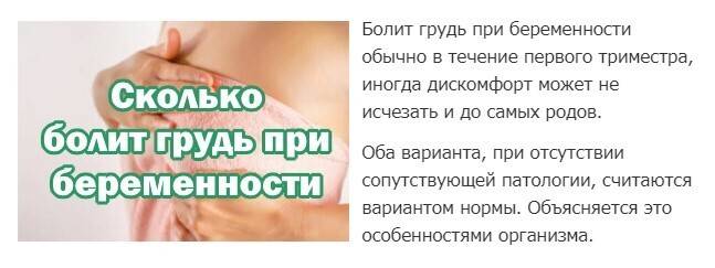 Когда начинает болеть грудь при беременности / mama66.ru